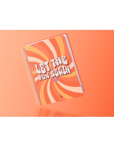 Agenda espiral liderpapel zant e a5 2025 dia pagina color naranja papel 70 gr