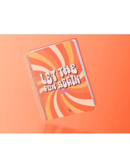 Agenda espiral liderpapel zant e a5 2025 dia pagina color naranja papel 70 gr