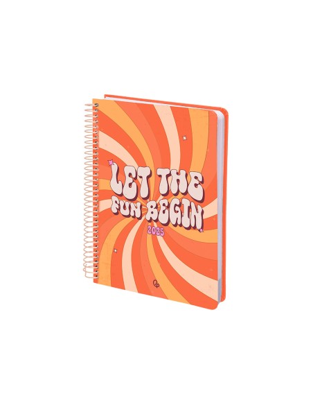 Agenda espiral liderpapel zant e a5 2025 dia pagina color naranja papel 70 gr