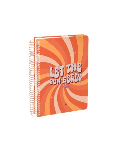 Agenda espiral liderpapel zant e a5 2025 dia pagina color naranja papel 70 gr