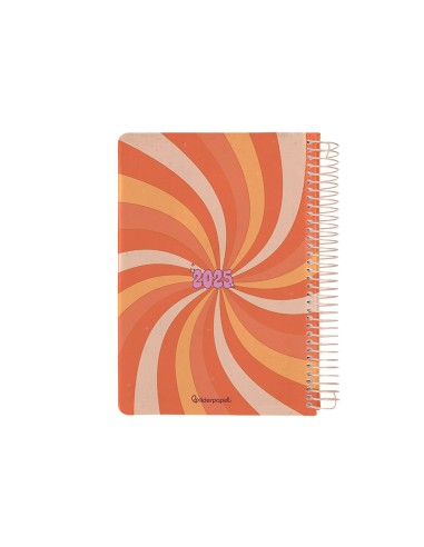 Agenda espiral liderpapel zant e a5 2025 dia pagina color naranja papel 70 gr