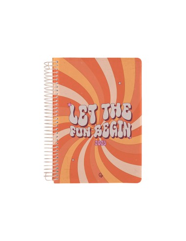Agenda espiral liderpapel zant e a5 2025 dia pagina color naranja papel 70 gr
