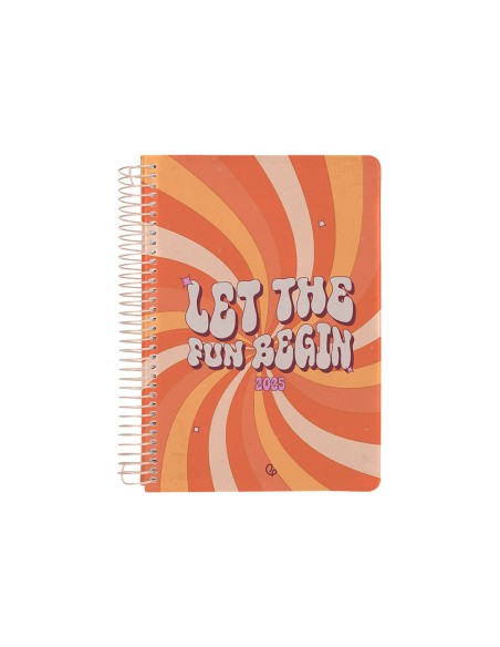 Agenda espiral liderpapel zant e a5 2025 dia pagina color naranja papel 70 gr