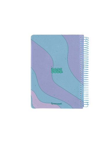 Agenda espiral liderpapel zant e a5 2025 dia pagina color azul papel 70 gr
