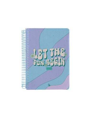 Agenda espiral liderpapel zant e a5 2025 dia pagina color azul papel 70 gr