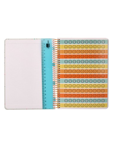 Agenda escolar liderpapel ano 24 25 escolar fantasia lines orange dia pagina a5