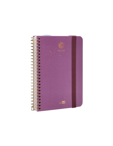 Agenda escolar liderpapel ano 24 25 curso classic lines morado 2 dias pagina a6