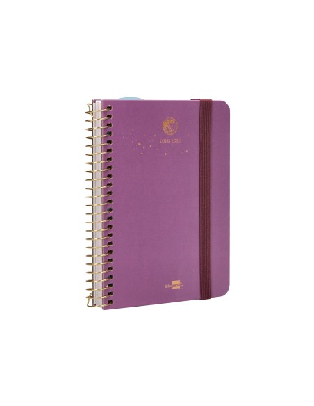 Agenda escolar liderpapel ano 24 25 curso classic lines morado 2 dias pagina a6