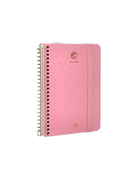 Agenda escolar liderpapel ano 24 25 curso classic lines rosa 2 dias pagina a6