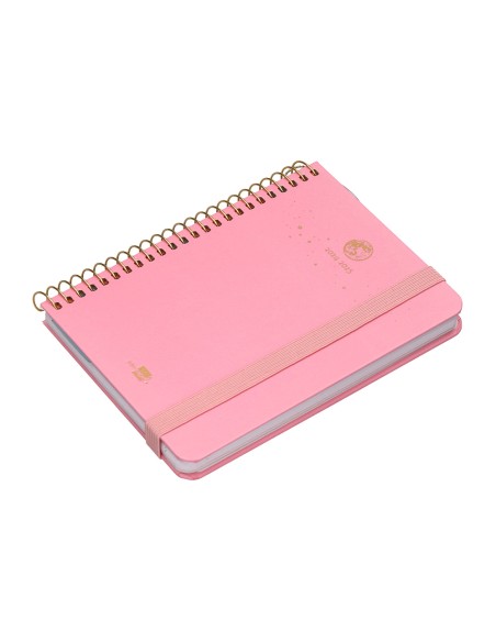 Agenda escolar liderpapel ano 24 25 curso classic lines rosa 2 dias pagina a6