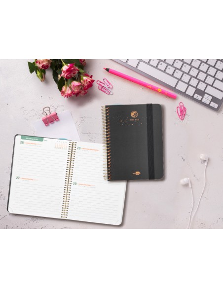 Agenda escolar liderpapel ano 24 25 curso classic lines antracita 2 dias pagina a6