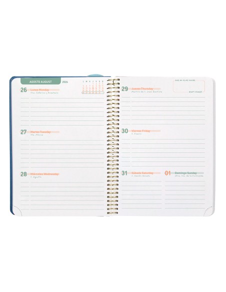 Agenda escolar liderpapel ano 24 25 curso classic lines azul semana vista a5