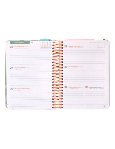 Agenda escolar liderpapel ano 24 25 curso classic my plans coral semana vista a6