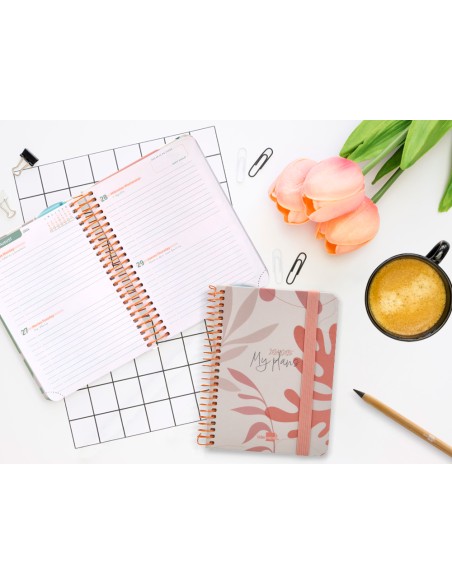 Agenda escolar liderpapel ano 24 25 curso classic my plans coral 2 dias pagina a6