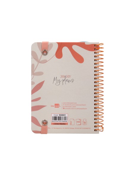 Agenda escolar liderpapel ano 24 25 curso classic my plans coral 2 dias pagina a6