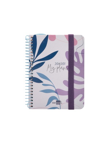 Agenda escolar liderpapel ano 24 25 curso classic my plans blue 2 dias pagina a6