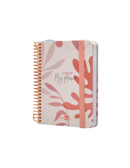 Agenda escolar liderpapel ano 24 25 curso classic my plans coral dia pagina a6