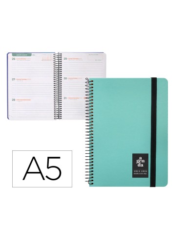 Agenda escolar liderpapel ano 24 25 curso classic menta 2 dias pagina a5
