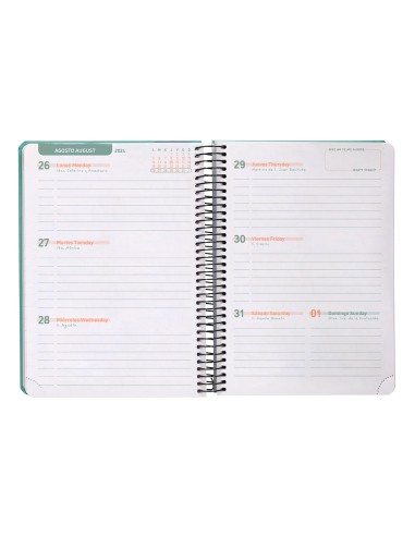Agenda escolar liderpapel ano 24 25 curso classic menta 2 dias pagina a5