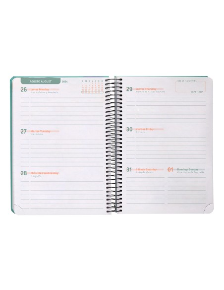 Agenda escolar liderpapel ano 24 25 curso classic menta 2 dias pagina a5