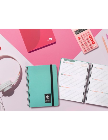 Agenda escolar liderpapel ano 24 25 curso classic menta 2 dias pagina a5