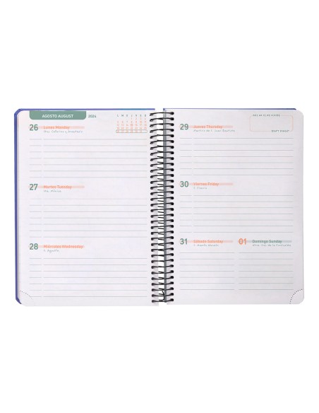 Agenda escolar liderpapel ano 24 25 curso classic azul 2 dias pagina a5