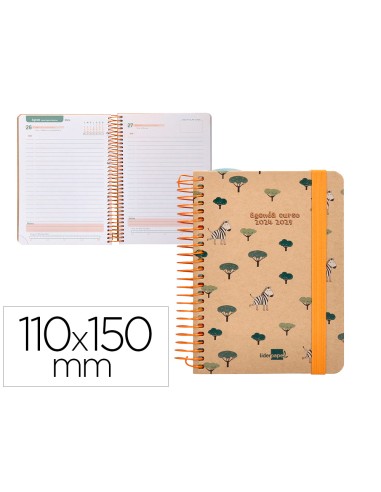 Agenda escolar liderpapel ano 24 25 escolar classic zebra dia pagina a6 tetra