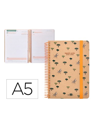 Agenda escolar liderpapel ano 24 25 escolar classic zebra dia pagina a5 tetra