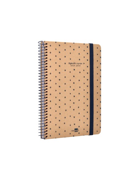 Agenda escolar liderpapel ano 24 25 escolar classic stars 2 dias pagina a5 papel fsc banda elastica