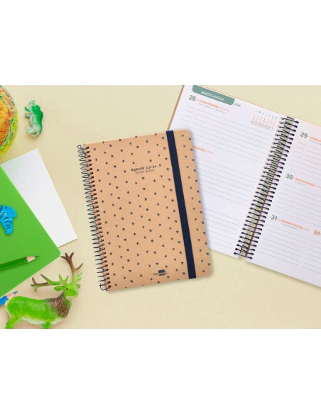 Agenda escolar liderpapel ano 24 25 escolar classic stars semana vista a5 papel fsc banda elastica