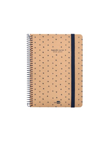 Agenda escolar liderpapel ano 24 25 escolar classic stars semana vista a5 papel fsc banda elastica