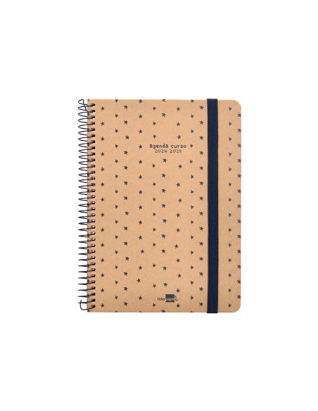 Agenda escolar liderpapel ano 24 25 escolar classic stars semana vista a5 papel fsc banda elastica