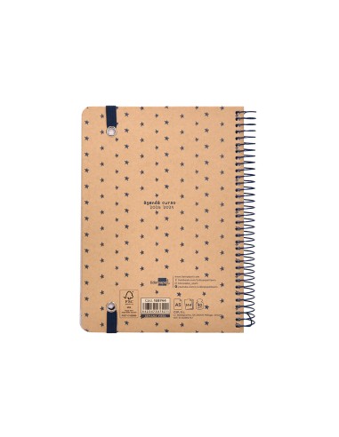 Agenda escolar liderpapel ano 24 25 escolar classic stars semana vista a5 papel fsc banda elastica