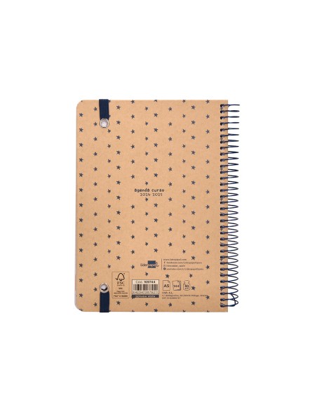Agenda escolar liderpapel ano 24 25 escolar classic stars semana vista a5 papel fsc banda elastica