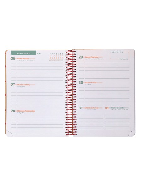 Agenda escolar liderpapel ano 24 25 escolar classic smile semana vista a5 papel fsc banda elastica