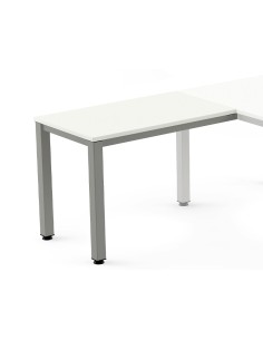 Ala para mesa rocada serie executive 60x100 cm derecha o izquierda acabado ad04 aluminio blanco