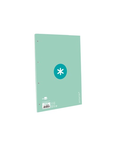 Recambio a4 antartik 80 hojas 90g m2 cuadro 5 mm 4 taladros 1 banda marco color menta