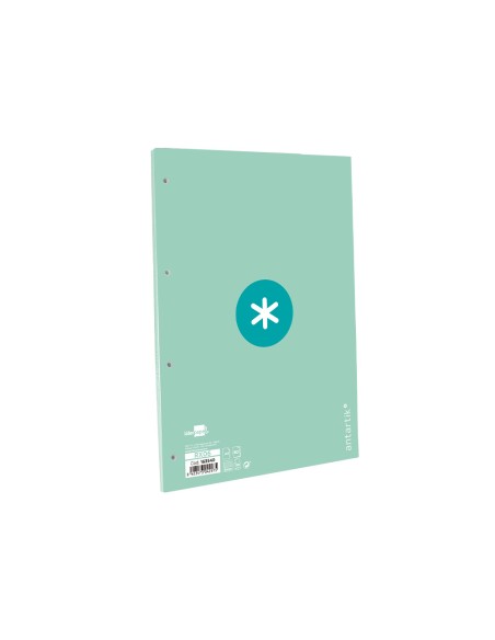 Recambio a4 antartik 80 hojas 90g m2 cuadro 5 mm 4 taladros 1 banda marco color menta