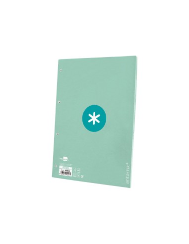 Recambio a4 antartik 80 hojas 90g m2 cuadro 5 mm 4 taladros 1 banda marco color menta