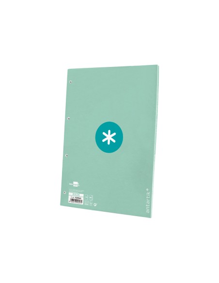 Recambio a4 antartik 80 hojas 90g m2 cuadro 5 mm 4 taladros 1 banda marco color menta