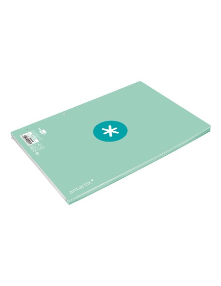 Recambio a4 antartik 80 hojas 90g m2 cuadro 5 mm 4 taladros 1 banda marco color menta