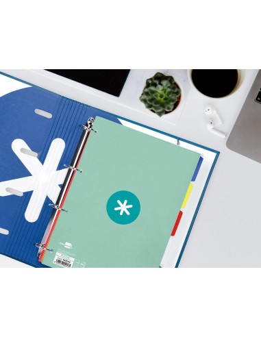 Recambio a4 antartik 80 hojas 90g m2 cuadro 5 mm 4 taladros 1 banda marco color menta