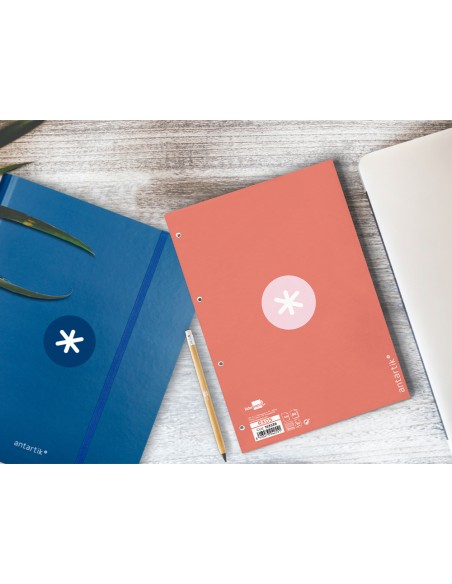 Recambio a4 antartik 80 hojas 90g m2 cuadro 5 mm 4 taladros 1 banda marco color rosa