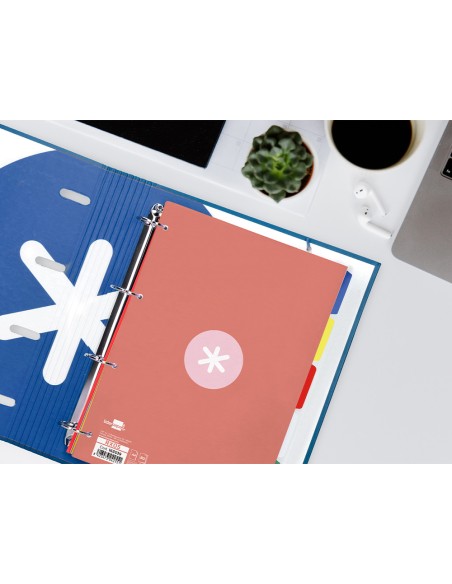 Recambio a4 antartik 80 hojas 90g m2 cuadro 5 mm 4 taladros 1 banda marco color rosa