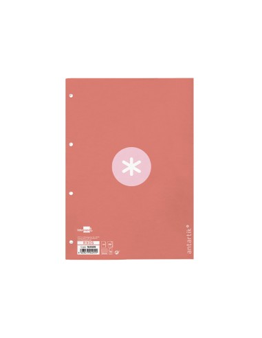 Recambio a4 antartik 80 hojas 90g m2 cuadro 5 mm 4 taladros 1 banda marco color rosa