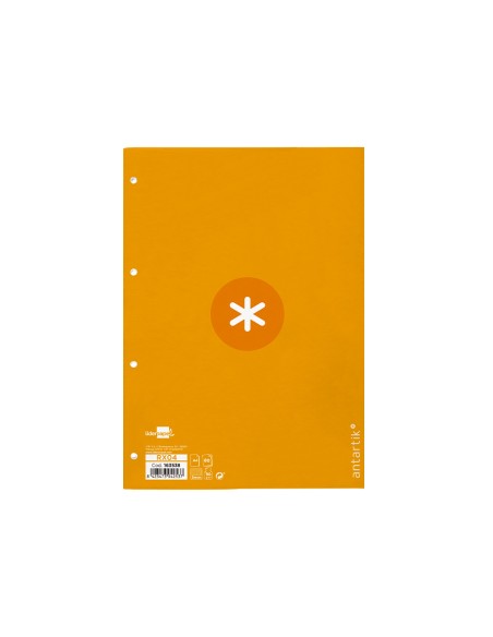 Recambio a4 antartik 80 hojas 90g m2 cuadro 5 mm 4 taladros 1 banda marco color mostaza
