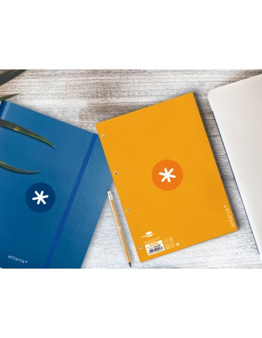 Recambio a4 antartik 80 hojas 90g m2 cuadro 5 mm 4 taladros 1 banda marco color mostaza