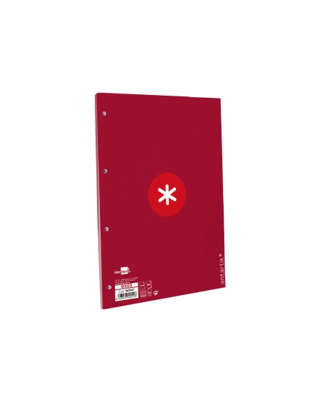 Recambio a4 antartik 80 hojas 90g m2 cuadro 5 mm 4 taladros 1 banda marco color frambuesa