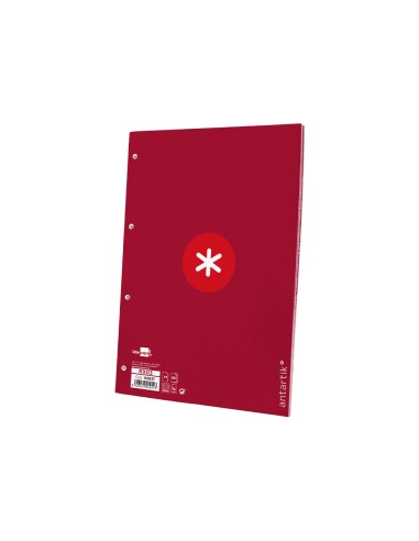 Recambio a4 antartik 80 hojas 90g m2 cuadro 5 mm 4 taladros 1 banda marco color frambuesa