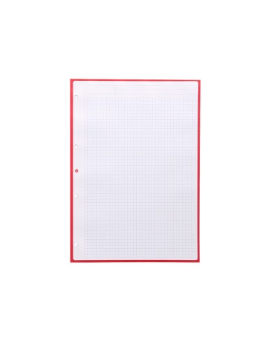 Recambio a4 antartik 80 hojas 90g m2 cuadro 5 mm 4 taladros 1 banda marco color frambuesa